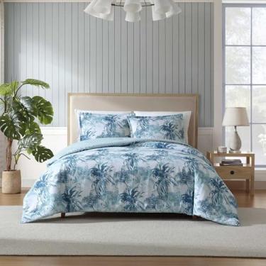 Imagem de Tommy Bahama - Conjunto de edredom king, roupa de cama super macia com fronhas combinando, itens essenciais de quarto inspirados na costa (legacy palms blue, King)