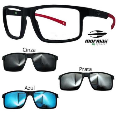 Imagem de Oculos Mormaii Swap 5 6127 A85 Preto Red Com 3 Clipons, Cinza, Azul, P