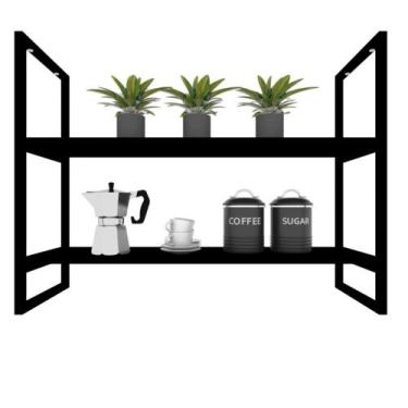 Imagem de Prateleira Suspensa Teto Cozinha suporte industrial nicho industrial n