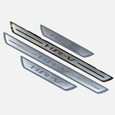Imagem de 4 Peças Guarnição de Soleira de Porta de Carro para Honda HR-V Hybrid HRV 2020-2025, Protetor de soleira de porta de carro soleira de porta protetor de entrada guarnição