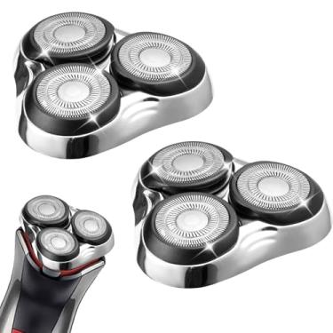 Imagem de Cabeça de substituição de barbeador compatível com peças de barbear Remington para lâminas das séries R3, R4, R5, R6, R7, R8, SP-3141 e SP-5161 (prata/2 unidades)