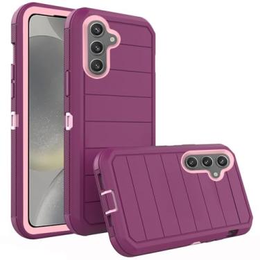 Imagem de Asuwish Capa de celular para Samsung Galaxy S24 FE 5G, capa de celular híbrida à prova de choque de grau militar, acessórios para celular de proteção rígida resistente de corpo inteiro S 24 EF S24FE