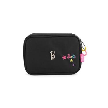 Imagem de Estojo Escolar Duplo Oficial Barbie Poliester Preto - Zuza