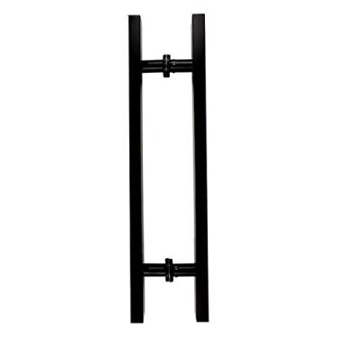 Imagem de Maçaneta de porta aço inoxidável escovado quadrado - preto, cabo de porta deslizante de tubo quadrado, para casa/loja/garagem/escritório - 6 tamanhos (tamanho: 600 400 mm) (1000 * 700 mm)