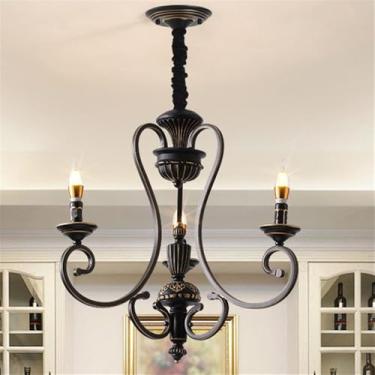 Imagem de OUFULA Lustre retrô americano LED Personalidade Criatividade Sala de Estar Restaurante Quarto Estudo Villa Hotel Café Bar Clothing Store Lâmpada Pendente (E 3 luzes)