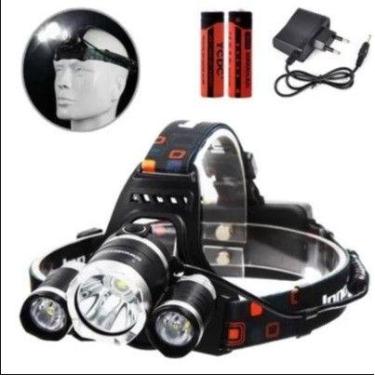 Imagem de Lanterna Cabeça Recarregavel Ajustavel T6 Cree 3 Leds Fortes - oem