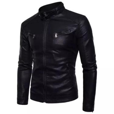 Imagem de Jaqueta Masculina Slim  Fit Preta Moderna Resistente - Vmong, Preto, M