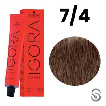 Imagem de Schwarzkopf Igora Royal Coloração 7/4 Louro Médio Bege  60ml, UNICA