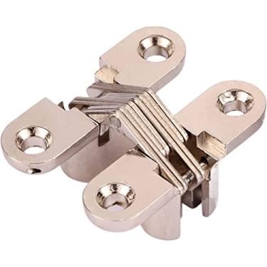 Imagem de 4 peças dobradiças ocultas 12 x 42 mm barril invisível oculto dobradiça porta transversal caixa de madeira para janela dobrável conjunto de ferragens de móveis