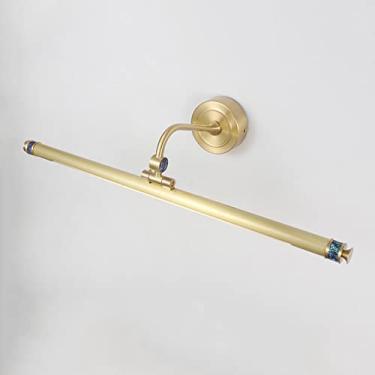 Imagem de Luminária de parede de cobre com barra de luz LED para espelho de banheiro, luminária frontal ajustável para espelho de banheiro, luzes giratórias para espelho de banheiro, penteadeira (cor: