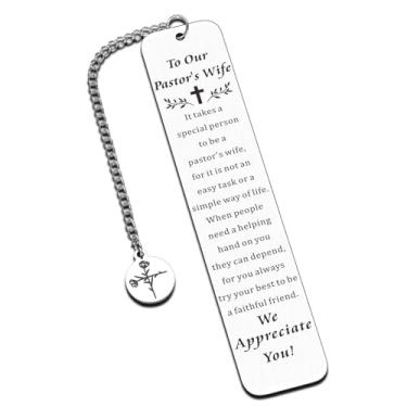 Imagem de Marcador de livro de aniversário para esposa pastora, presente inspirador para mulheres e homens, primeira-dama, esposa de ministro, Natal, Páscoa, Ação de Graças. Presente de igreja atencioso para