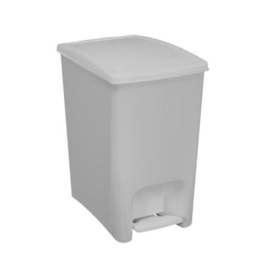 Imagem de Lixeira De Pedal Dupla Abertura 10 Litros - Astra, Branco