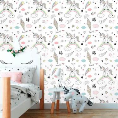 Imagem de Papel de Parede Autocolante teen Unicórnio Encantador 270 - Inove Papé