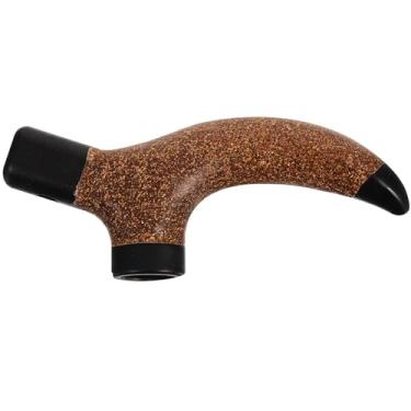 Imagem de Hemoton Cabo de vara de trekking, cabo de bengala, bastão de caminhada, suporte de cortiça para substituição de peças de mastro de trekking, ferramentas de esqui, cabo de bengala, bastões de madeira,