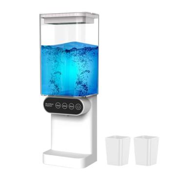 Imagem de DONGKER Dispensador automático de enxaguante bucal, dispensador de 3 níveis ajustáveis para lavagem bucal com tanque de água de 700 ml e 2 copos magnéticos para banheiro