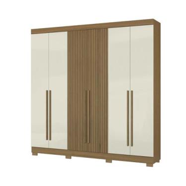 Imagem de Guarda Roupa Casal 6 Roupas 2 Gavetas Internas Atacama Areia Aramóveis