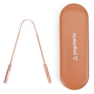 Imagem de YOGATERIA Raspador Limpador de Língua Cobre Puro 100% Higienizador Bucal Ayurvédico (Estojo + Limpador)