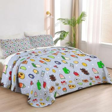 Imagem de Allenjoy Colchas King Size Jogo de Vida Rural Jogo de Cama Jogo de Vídeo Jogo de Cama Tecido Lavável com 2 Fronhas SC00236-007