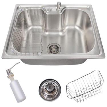 Imagem de Cuba para cozinha gourmet pia aço inox Com Acessórios,50x40cm - oem