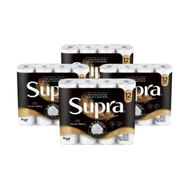 Imagem de Kit Papel Higiênico Folha Tripla Bracell Supra 48 Rolos 20m