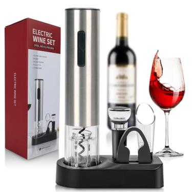 Imagem de Abridor de Vinho Elétrico, Kit 4 em 1, Plástico e Metal a pilhas, nao aconpanha suporte