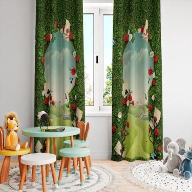 Imagem de Cortina Tecido Oxford Quarto Infantil Jardim País das Maravilhas - 280