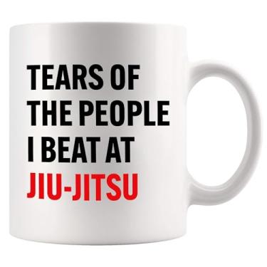 Imagem de Panvola Tears Of The People I Beat Jiu-Jitsu Gift For Jiujitsu Coach Player Funny Sarcastic Novelty Drinkware Caneca de cerâmica (branca, 325 ml)
