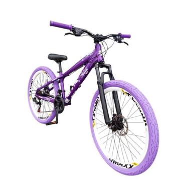 Imagem de Bicicleta 26 Gta Rebel Freeride Cor Roxo 21v Freio a Disco Aros Vmaxx 