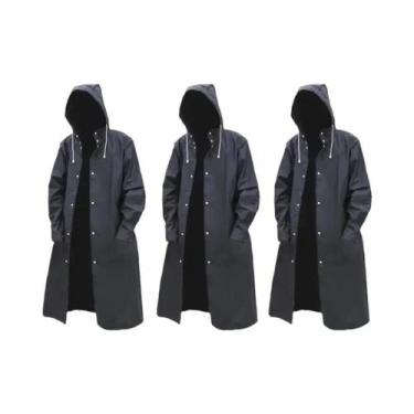 Imagem de Jaqueta De Chuva Longa Com Capuz Impermeável plus Size Unissex, Poncho