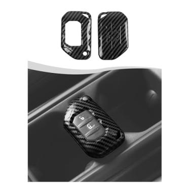 Imagem de Hoolcar Capa de porta-chaves com proteção inteligente de controle remoto compatível com Jeep Wrangler JL JLU e Gladiator JT 2018-2025, fibra de carbono