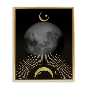 Imagem de Stupell Industries Arte de parede centric Lunar Moons Gold Framed Floater Canvas por Daniela Santiago, 43 x 53 cm