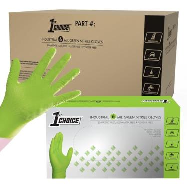Imagem de 1st Choice Luvas De Nitrilo, Caixa Com 1000 Luvas Mecânicas Verdes, Descartáveis Sem Látex, Luvas Descartáveis De Nitrilo 2X-Grande (Pacote Com 1000) Verde (Xx-Grande 1000)