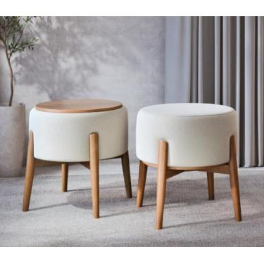 Imagem de Jogo 2 Unidades Puff Dual Elegante Para Sala De Leitura Descanso Unidecor Casa