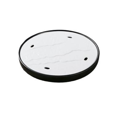 Imagem de Bandeja de gelo seco circular criativa de imitação minimalista de cor esmaltada estilo nórdico - 36 cm [versão branca]