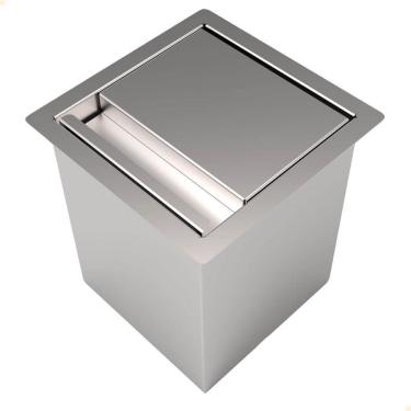 Imagem de Lixeira De Embutir Quadrada Saro Em Aço Inox 4 Litros De Bancada Com Sistema Anti Odor CLL