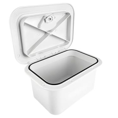 Imagem de NITAGO Caixa de armazenamento de marinho, contêiner para iate, com trava, leve, branca, para inspeção, para barco, caixa de ferramentas