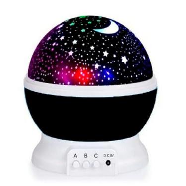 Imagem de Projetor Luminária Estrelas Galaxy Star Master 360°, Cor Preto