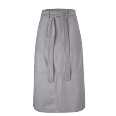 Imagem de Saia Midi Viena Suede Evasê Lisa Conigli Cinza-Feminino