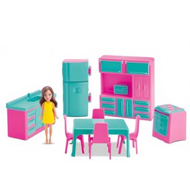Imagem de Mini Cozinha Judy Home Com Boneca e Acessórios, Brinquedo de Casinha Para Meninas, Samba Toys