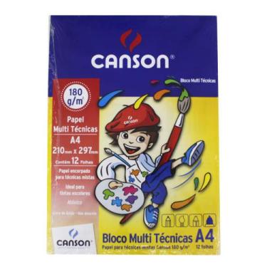 Imagem de Bloco Canson A4 Multi Tecnicas 180g Infantil 12 folhas