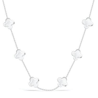 Imagem de SHINYY Colar feminino com trevo de quatro folhas, banhado a ouro 18 quilates, joia Lucky 4 folhas, presentes modernos para ela, Standard, Banhado a ouro, Sem Pedra Preciosa