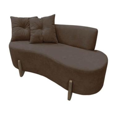 Imagem de Namoradeira Sofá Feijão Luna Orgânica Bouclé Marrom - Mazzero Decor