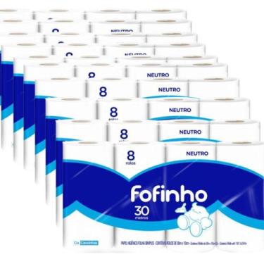 Imagem de Fardo de Papel higiênico Fofinho Neutro 30mts Total 96 Rolos