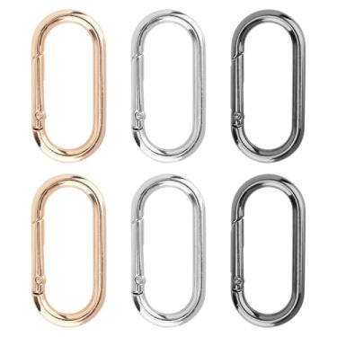 Imagem de PEUTIER 6 Peças De Clipes Mola O-Ring, Pressão Ovais Liga Zinco, Chaveiros, Bolsas Para Alças, Ganchos, Fivelas O, Bolsas, Chaves, Artesanato, 1,93 X 0,94"