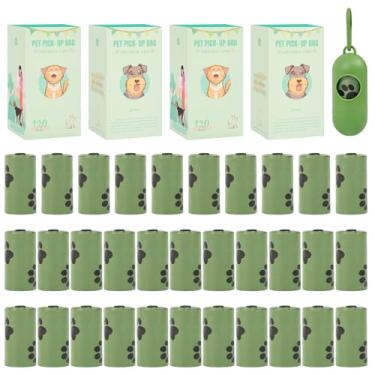 Imagem de Lemical Sacos de lixo para cães com dispensador, 22 x 33 em rolos de sacos de cocô extra grossos e fortes, perfumados 480 unidades (32 rolos), sacos de lixo ecológicos à prova de vazamento para cães e