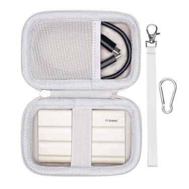 Imagem de XANAD Capa rígida para Samsung T7/T9 / T7 Shield / T7 Touch 250GB 500GB 1TB 2TB 4TB State Drive, creme