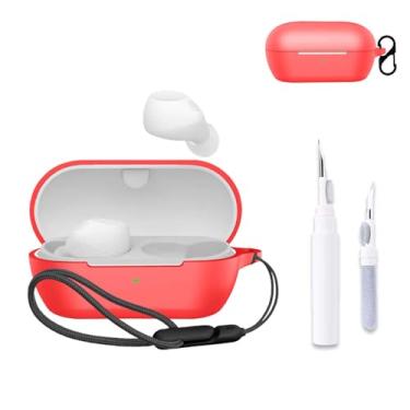 Imagem de Capa para Sony WF-C710N, capa protetora para fone de ouvido NOUKAJU (com mosquetão + cordão + caneta de limpeza) à prova de quedas, à prova de choque, à prova de poeira, capa para Sony WF-C710N