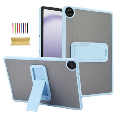 Imagem de Dteck Capa transparente para tablet Samsung Galaxy Tab A9 Plus (SM-X210/X215/X216) 11 polegadas 2023 com suporte dobrável, bordas de TPU com absorção de choque, traseira de plástico rígido, capa