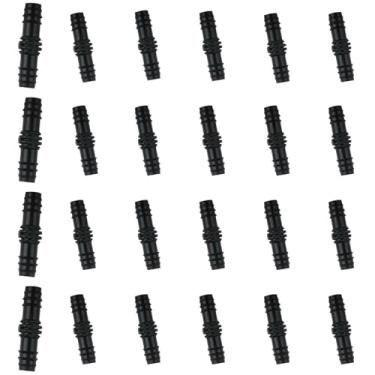 Imagem de Haidong Conectores farpados peças de sistema de gotejamento de junta de tubo de plástico preto para vasos de plantas e sistemas de irrigação agrícola, 20 peças (6,3 x 1,3 x 1,9 cm)