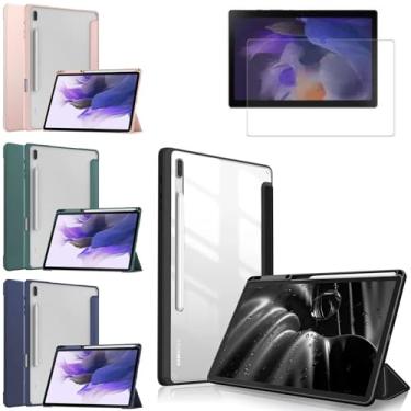 Imagem de Capa Para Samsung Galaxy Tab S9+ S9 Plus S9 FE 12.4" 2023 + Película (SM-X810 SM-X816 SM-X818 SM-X610) DM ACESSÓRIOS (Verde)